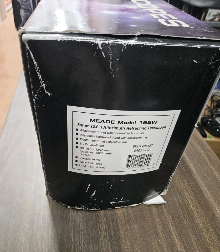 MEADE d=50mm F=600mm Altazimuth Refracting Telescope w/ tripod + Box / Software - Image 2 of 4