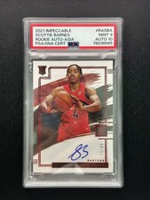 2021-22 Panini Impeccable Scottie Barnes Asia Rookie Auto /88 Raptors PSA 9 RC