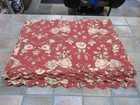 Quilted Scalloped Placemats & Napkins Set/8 Country French Pink Roses Vintage — photo 7