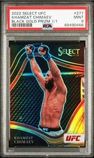 2022 Select UFC - Octagonside Khamzat Chimaev #277 Black Gold Prizm 1/1 PSA 9