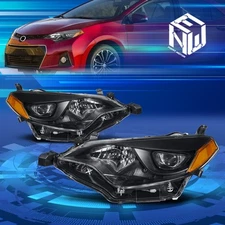 For 14-16 Toyota Corolla Black/Amber Corner Projector Headlights Replacement