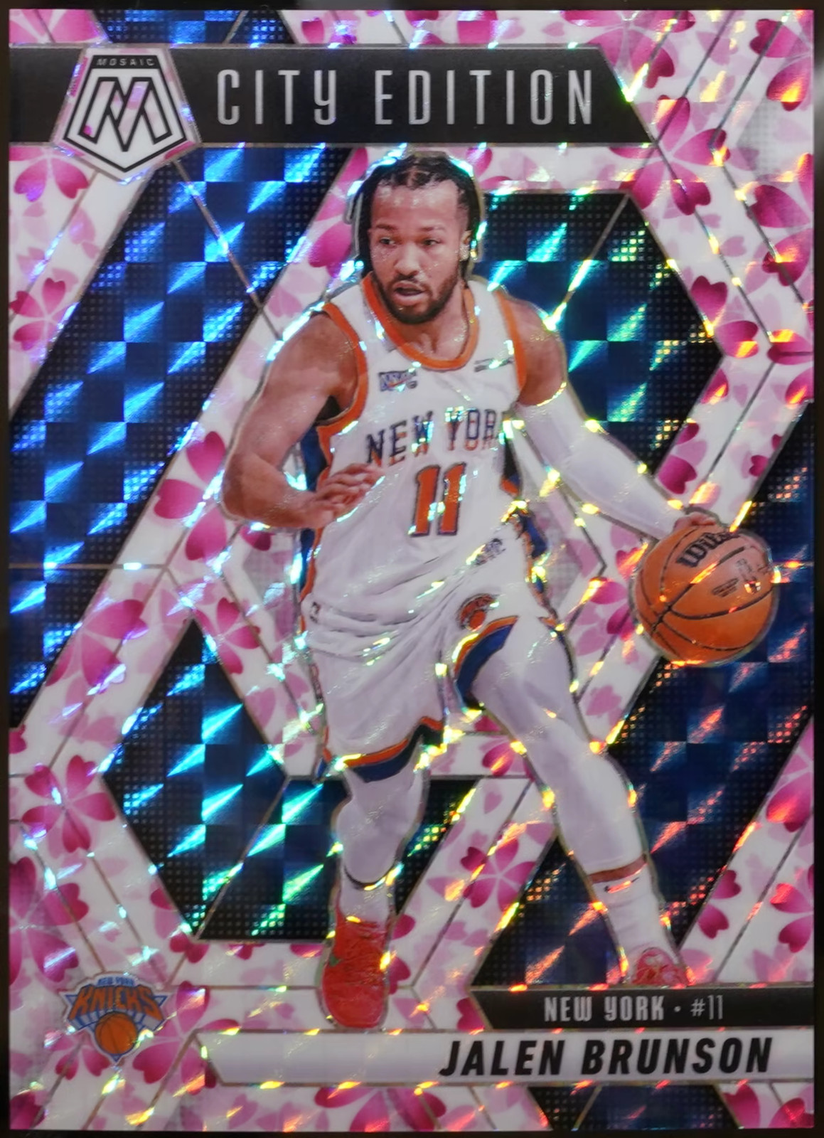 2024-25 Panini Mosaic - Choice Cherry Blossom Mosaic #284 Jalen Brunson /20 NM
