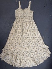 Floral Cottagecore Maxi Dress Smocked Bodice Adjustable Straps Boho