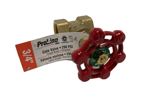 ProLine Series Gate Valve, 3/4 in Connection, Sweat, 200/125 psi Pressure, Brass
