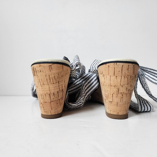 Sperry Topsider Striped Ankle Wrap/Tie Platform Espadrille Sandals Womens Sz 9M - Picture 2 of 11