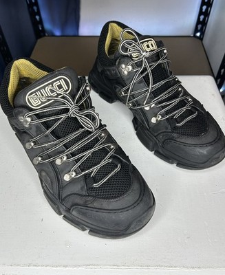 GUCCI Flashtrek Sega Chunky Sneaker Hiking Leather Black Sz 10 G / 10.5 US Mens 