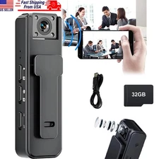 Mini 1080P WiFi Camcorder Police Body Camera HD 180° Video DVR IR Night Cam US
