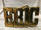 "ERIC" Vintage NOS New Old Stock Solid Brass Name Belt Buckle Chunky Letters