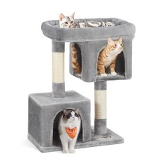 FEANDREA Cat Tree for Large Cats, Cat Tower 2 Cozy Plush Condos and Sisal Posts
