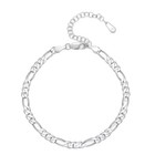 1pc Luxury 925 Sterling Silver 4MM Chain Bracelet Anklet Y2K Unisex Jewelry Gift
