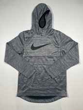 Nike Dri-FIT Hoodie Mens Small Gray Pullover Sweatshirt Swoosh Logo Athletic