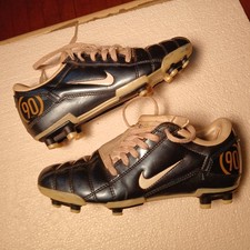 Vtg 2005 Nike Total 90 III FG Kids Youth 2Y Blue Silver Gold Cleats 308236-412