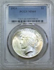 1925 Peace Silver Dollar PCGS MS64 Frosty Luster PQ in New Holder #C321B