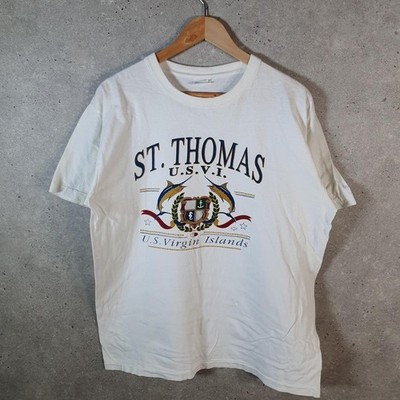 Vintage Tropics 1993 St. Thomas Virgin Islands USA 90s T-Shirt Herren XL weiß