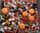 New ListingBeads 200+ Art Glass Orange Pink Colors Assorted Shapes Sizes for Crafting