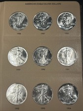 Complete 1986-2026 BU American Silver Eagle 42-Coin Set Dansco Album