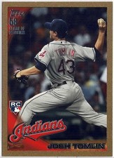 2010 Topps Update Josh Tomlin (Indians) Gold Parallel /2010 Card No. US-319 RC