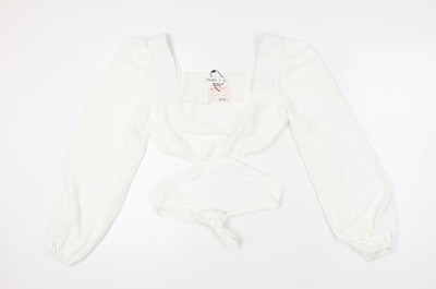 Missguided Damen-Wickelbluse weiß UK-Größe 14
