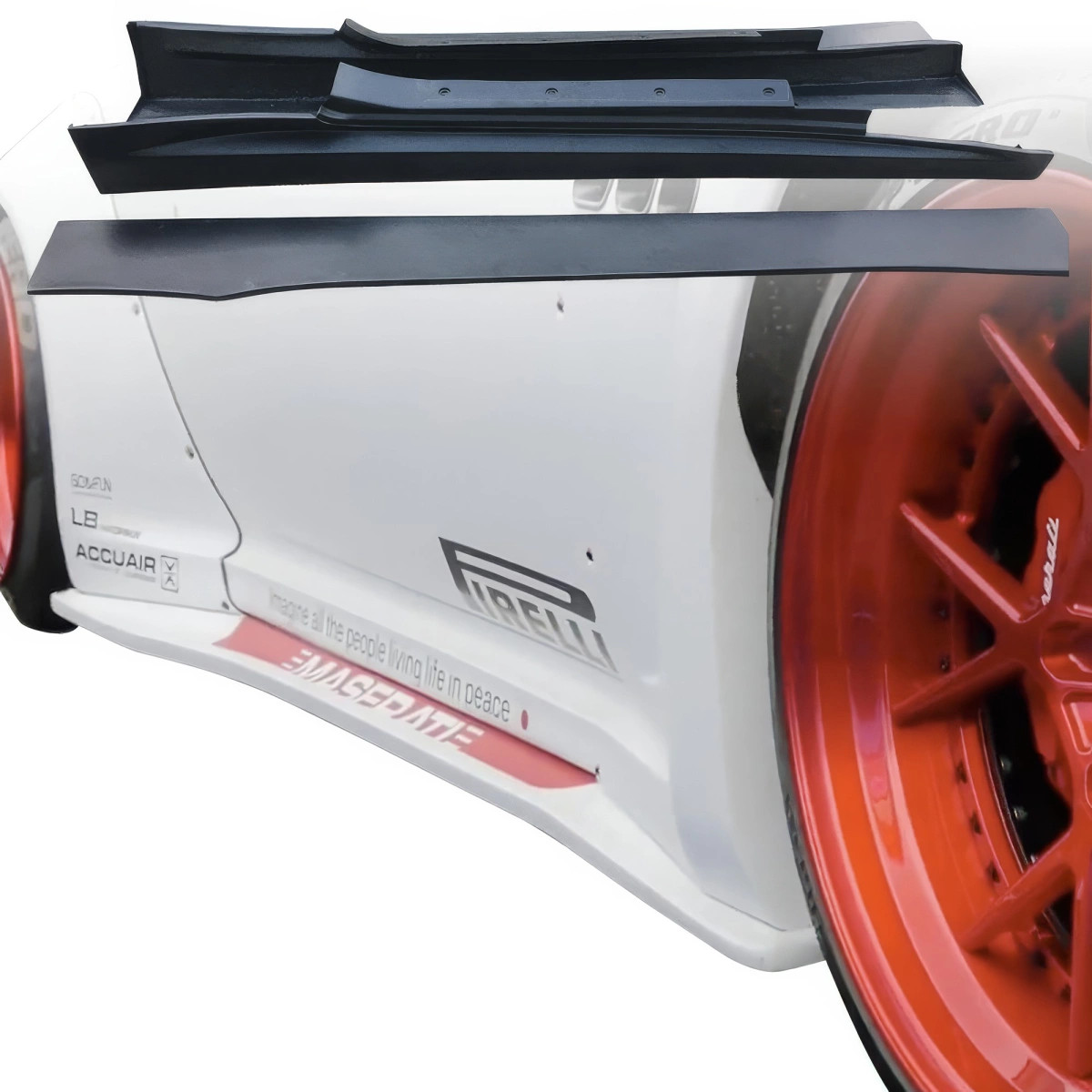 VSaero FRP LBPE Wide Body Side Skirts 4pc for GranTurismo Maserati 08-17 vsaero