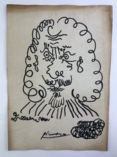Pablo Picasso COA Art Painting Original Drawing Vintage Paper Signed