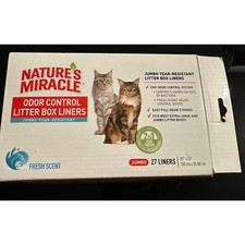 Lot of 2 Nature  s Miracle Odor Control Litter Box Liners JUMBO 27 Liners Fresh