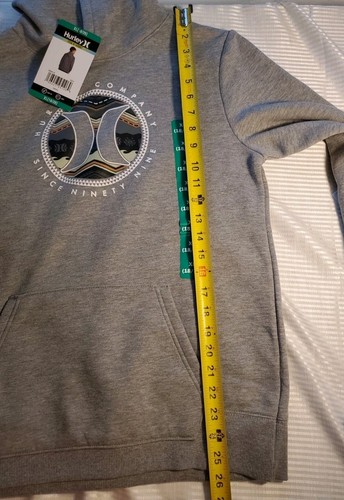 Hurley Youth Fleece Hoodie Sweater Grey Easy Fit Soft - XL (18/20) New - Picture 8 of 9