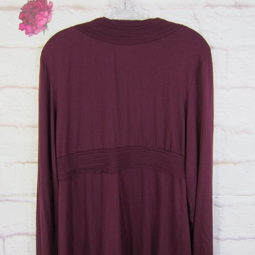 Max Studio Women's Fig Purple U Neck Pleated Detail Long Sleeve Top XL New! - Picture 4 of 6