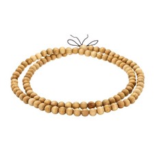 Wooden Prayer Bead Bracelet, 6mm 108 Natural Wooden Bead Cliff Cypress Color