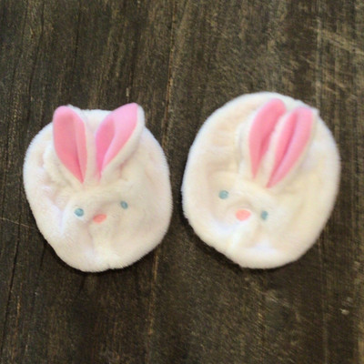 White Plush Bunny build a bear  Slippers w/ Pink Ears