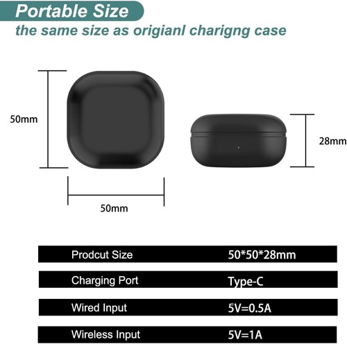 Ladecase für Galaxy Buds Live SM-R180, Ersatz Ladestation schwarz - Bild 5 von 7