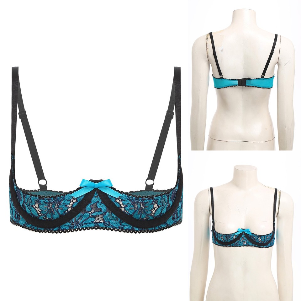 Womens Lace Half Cup Bra Underwired Open Nipple Bra Sleepwear Lingerie womens-lace-half-cup-bra-underwired-open-nipple-bra-sleepwear-lingerie