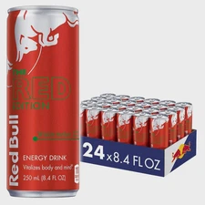 Red Bull Red Edition Watermelon Energy Drink, 8.4 Fl Oz, 24 Cans