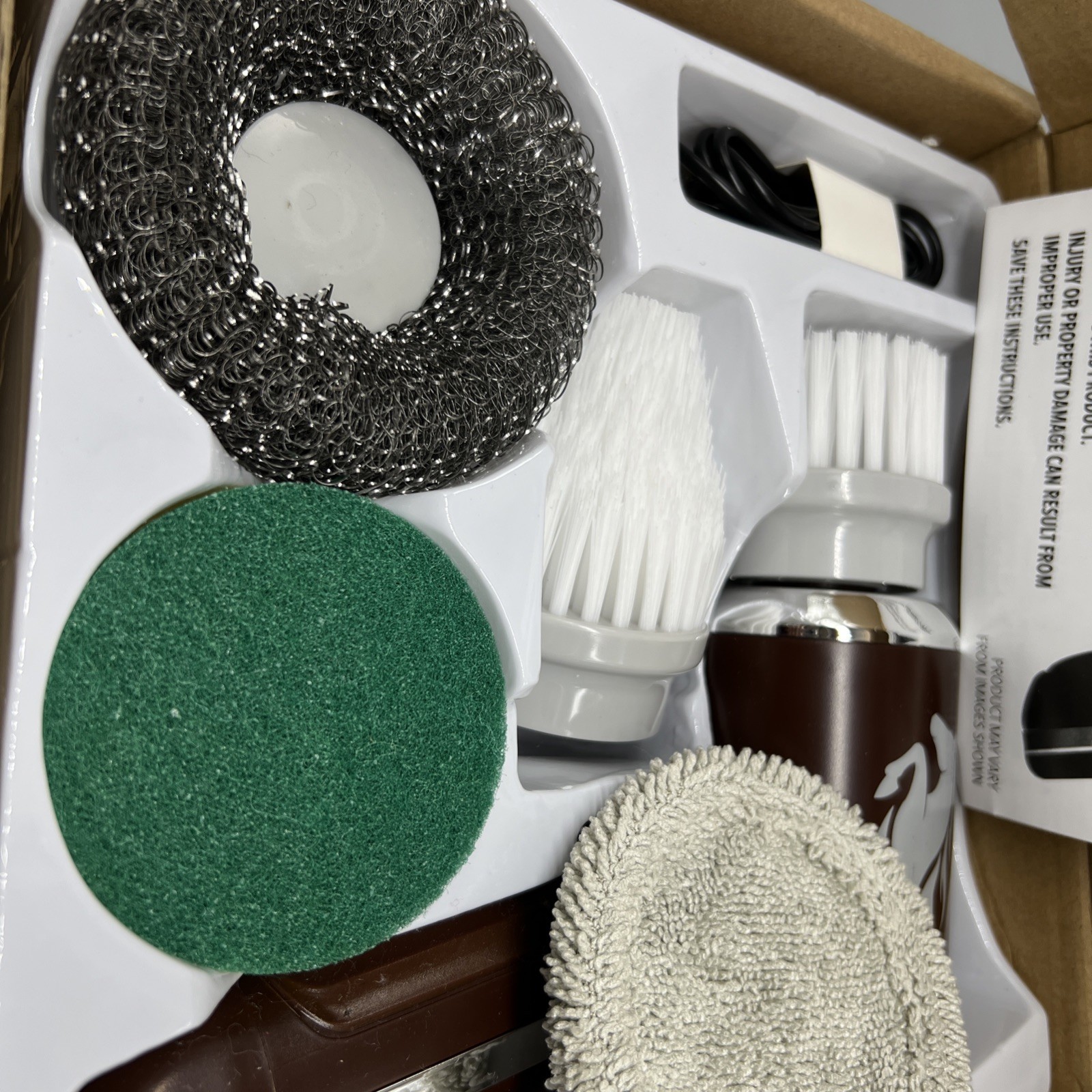 Ruby Horsepower Handheld Cordless Rechargeable Spinning Power Scrubber  NIB