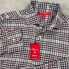 Cremieux Mens Medium Slim Fit Plaid Button Down Long Sleeve Casual Shirt NWT!