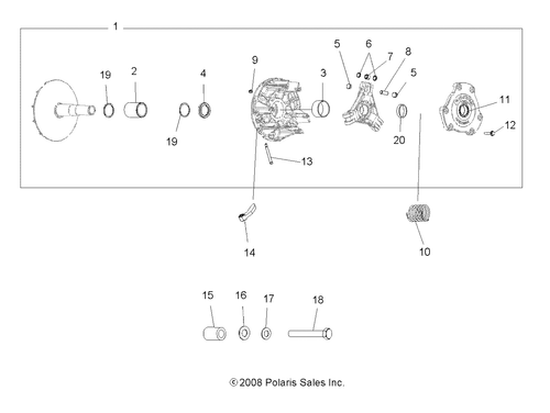 Polaris One Way Clutch Assembly, for Specific ATV Models, Genuine OEM - 1322809 - Picture 3 of 3