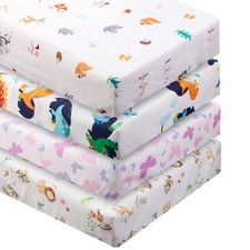 Crib Sheets 4 Pack Baby Crib Sheets 28 x 52 Inches Soft Crib Sheet Set for Bo...