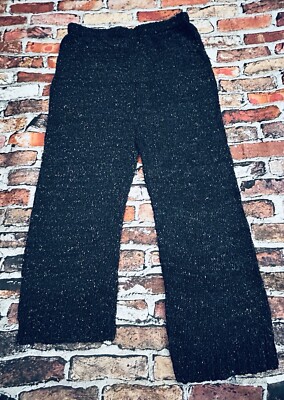 Rare!!! Lisa Parks Hand Knit Black Confetti Lagenlook Art to Wear Asymmetrical