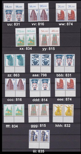 Berlin ex 793 - 874 borde superior, borde inferior, pares **; ¡seleccione! #k716 - Imagen 59 de 62