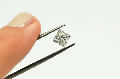 Solitaire 1.02 Carat Princess Cut Diamond Engagement Ring 14k White Gold D SI1 - Picture 5 of 5