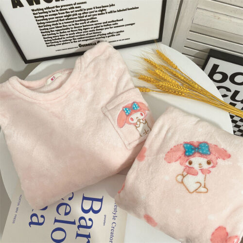 Pochacco Kuromi Pajamas Set Long-sleeved Outside Anime Home Wear Set Plush Y2K - Picture 12 of 13