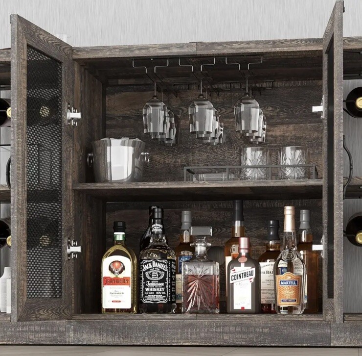 High End Home Bar Liquor & Wine Bar Solid Oak Luxury Home Bar