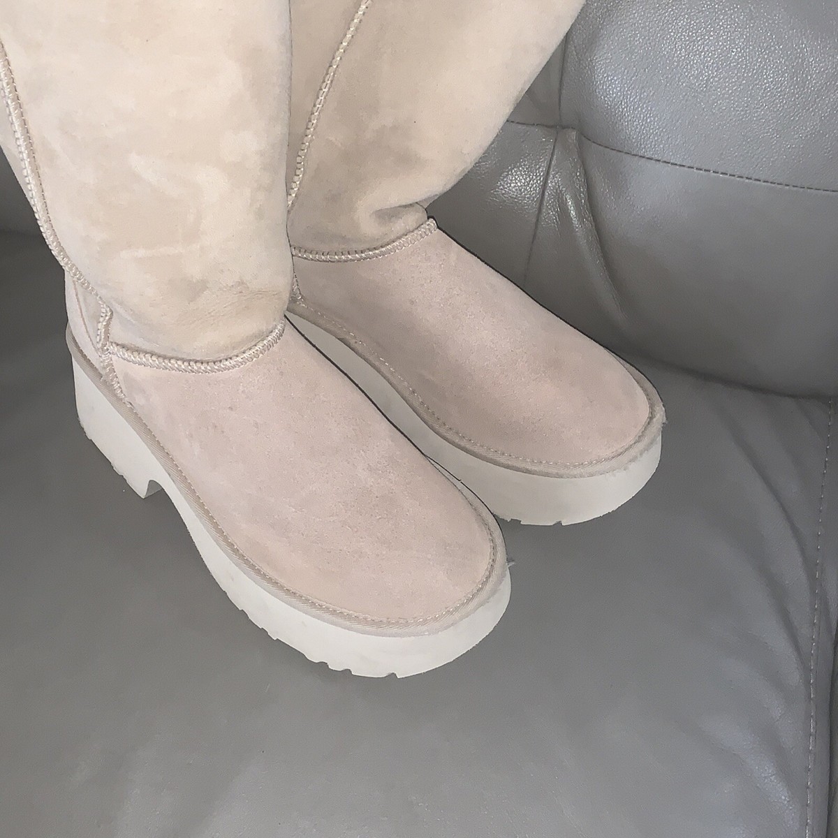 UGG CLASSIC NEW HEIGHTS CUFFABLE SAND TALL SUEDE WOMEN'S