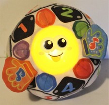 Vtech BRIGHT LIGHTS SOCCER BALL White Soft Plush Lights Up Sings Counts