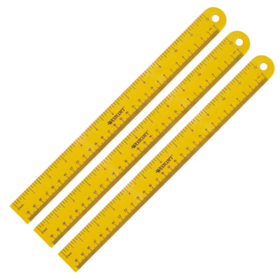 3x WESTCOTT Lineal FLEXIBEL Flachlineal magnetisch biegsam Lineal 30cm E-159900