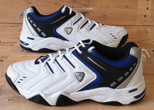 Dutchy Victory Run Low Leather Trainers UK9/US9.5/EU43 White/Black/Blue/Grey