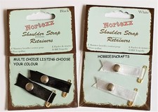 NORTEXX SHOULDER STRAP RETAINERS 1 PAIR MULTI CHOICE - BLACK OR WHITE