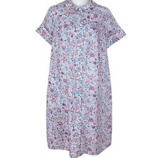 Vintage Sears Koffee Kasual House Dress M Floral Robe Snap Pockets CottageCore