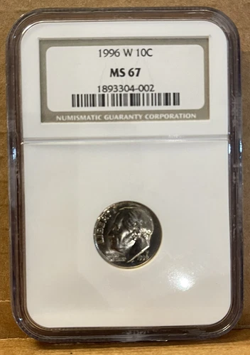 1996-W--Roosevelt Dime---NGC MS67--West Point Mint