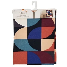 Bed Bath & Beyond Table Runner Cotton Retro Boho Bold Color Block 14”x90” NEW