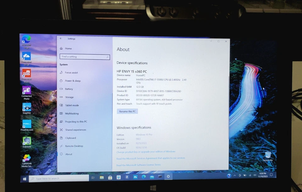 HP Envy 15x360, CPU Intel Core i7-5500U @2,40 GHz, RAM 12,OGB, Windows 10 Pro Foto 2 de 3